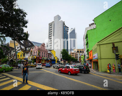 Kuala Lumpur, Malaysia - Jun 7, 2015. Main street at Chinatown in Kuala Lumpur (KL), Malaysia. KL is the national capital of Malaysia as well as its l Stock Photo