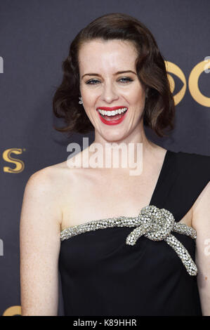 Los Angeles, USA. 17th Sep, 2017. Claire Foy 234 arriving at the 69th annual Emmy awards at the Microsoft theatre. in Los Angeles. September 17, 2017 Credit: Tsuni/USA/Alamy Live News Stock Photo