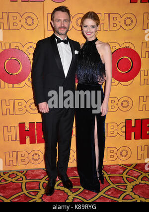 Los Angeles, USA. 17th Sep, 2017. Chris Hardwick, Lydia Hearst arriving HBO Emmy Post Party 2017 at the Pacific Design Center in Los Angeles. September, 17, 2017. Credit: Tsuni/USA/Alamy Live News Stock Photo