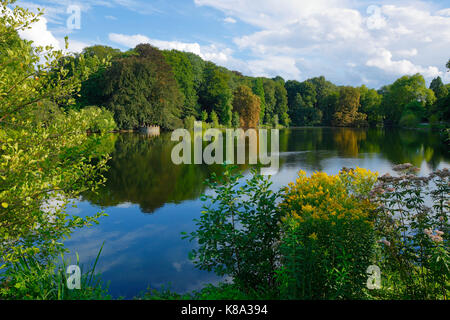 Panorama Of The Lake At Dortmund Romberg Park Botanical Garden