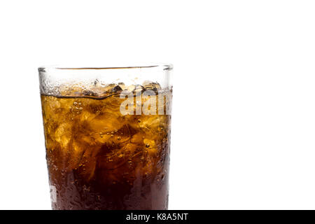 Cola in glass isolated on white background Stock Photo
