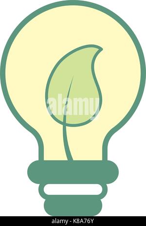 bulb with leaf inside to ecological symbol Stock Vector