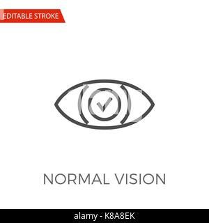 Normal Vision Thin Line Vector Icon. Flat Icon Isolated on the White Background. Editable Stroke EPS file. Vector illustration. Stock Vector