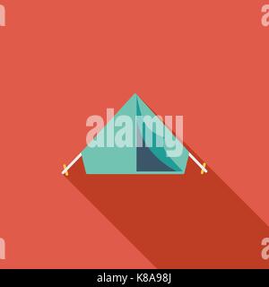 Tourist tent icon. Flat vector related icon with long shadow for web and mobile applications. It can be used as - logo, pictogram, icon, infographic e Stock Vector