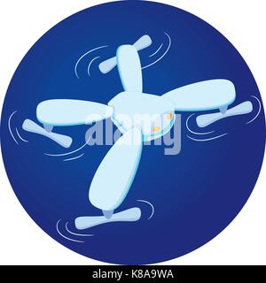 Cute Drone flat  illustration. Smiling quadrocopter. Stock Vector