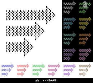 Arrow – arrow from triangles with sharp angles, arrow consisting of many triangles on white background, graphic element of design for web, flyer Stock Vector