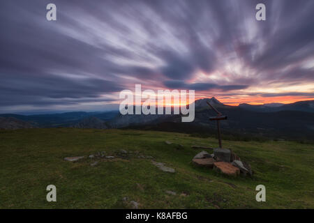 Colorful sunrise from Saibigain mountain Stock Photo