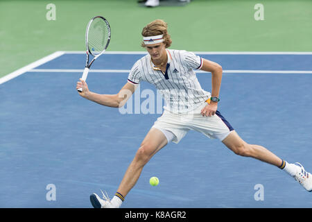 Alexander Zverev of Germany returns the ball to Carlos Alcaraz of Spain  during their semi final match at the Erste Bank Open ATP tennis tournament  in Vienna, Austria, Saturday, Oct. 30, 2021. (