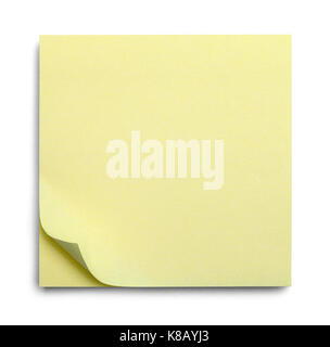 Yellow Sticky Notes Isolated on White Background. Stock Photo