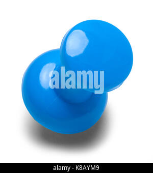 Blue Tack Close Up Isolated on White Background. Stock Photo