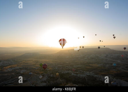 Hot air balloons over Cappadocia Stock Photo