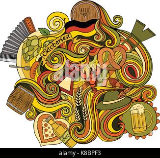 Hand drawn Cartoon vector doodle for a Octoberfest  Stock Vector