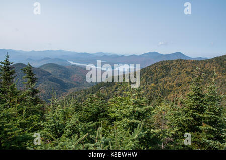 view of the Adirondack mountains from the summit of Little Whiteface in Wilmington NY Stock Photo