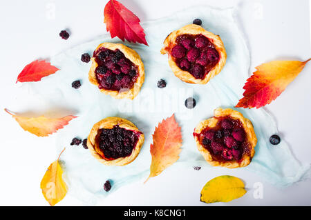Homemade berry fruit pastry isolated on white background Stock Photo