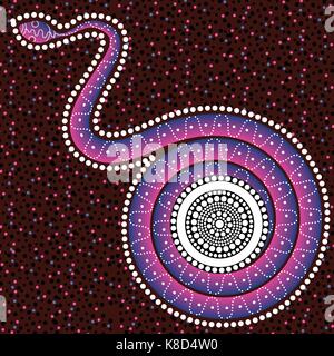Abstract Aboriginal snake dot painting in vector format Stock Vector ...