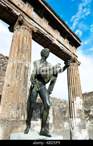 bronze of the god Apollo at Pompeii Stock Photo