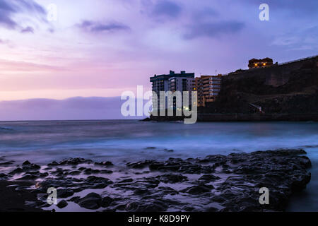 Sunset on the Beach of Canary Island Stock Photo
