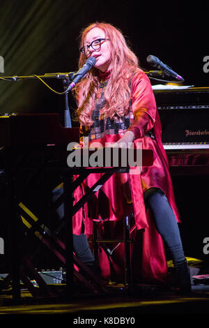 Milan Italy. 17th September 2017. The American singer-songwriter and pianist TORI AMOS performs live on stage at Teatro Degli Arcimboldi during the 'N Stock Photo