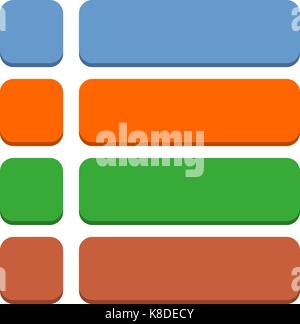 Flat blank icon square empty internet color button on white background ...