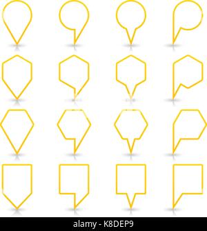 gps navigation application yellow location flag pin maps vector ...
