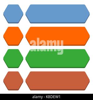 Flat blank icon hexangle empty internet color button on white background. Vector illustration web design element save in 8 eps Stock Vector