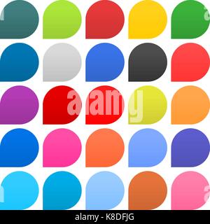 Flat 25 speech bubble sign web icon circle shape on white background. Empty buttons in popular soft colors. Newest simple modern minimal metro style.  Stock Vector