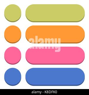 Flat blank icon circle empty internet color button on white background. Vector illustration web design element save in 8 eps Stock Vector