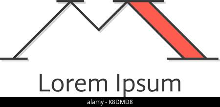simple m letter from thin line Stock Vector