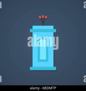 blue tribune icon with shadow Stock Vector
