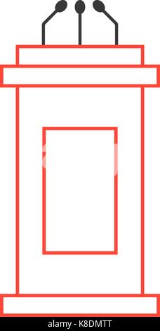 red tribune icon from thin line Stock Vector