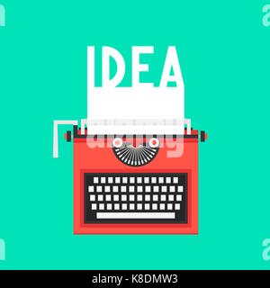 typewriter with idea text on white sheet Stock Vector
