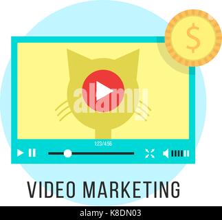 video marketing and income from popular content Stock Vector