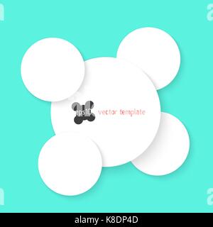 white circles with shadow isolated on green background Stock Vector
