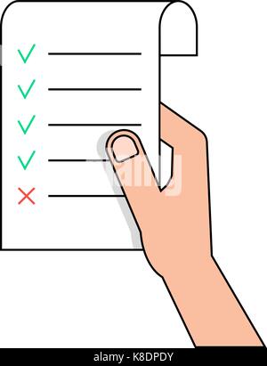 hand holding to do list from thin line Stock Vector