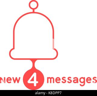 red bell with new messages Stock Vector