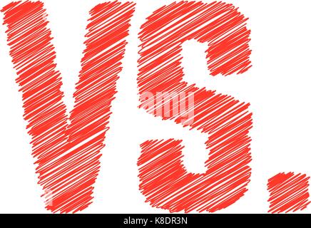 abstract red versus scribble sign Stock Vector