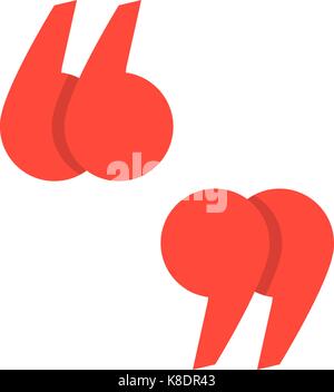 red quotation marks with shadow Stock Vector