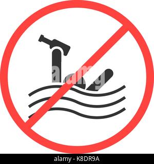 sign prohibiting swimming drunk Stock Vector