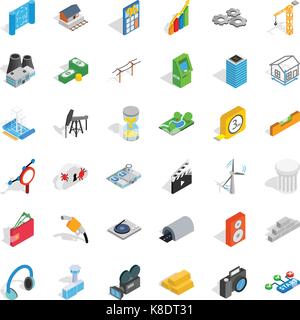Calculator icons set, isometric style Stock Vector