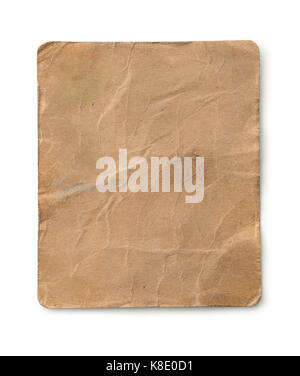 Old dirty paper sheet isolated on white Stock Photo
