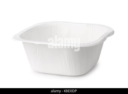 Empty paper food container isolated on white Stock Photo