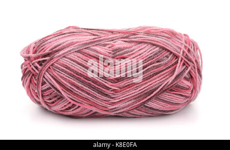 Skein of multicolor acrylic  knitting yarn isolated on white Stock Photo