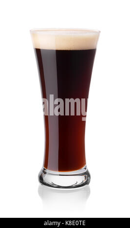 Glass of stout beer isolated on white Stock Photo