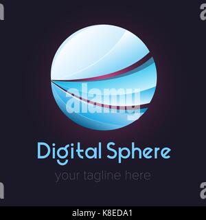 logo concept design. Sphere digital envelope. Symbol graphic template ...