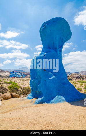 The famous colorful Painted Rocks near Tafraoute in the Anti Atlas mountains of Morocco, North Africa. Stock Photo