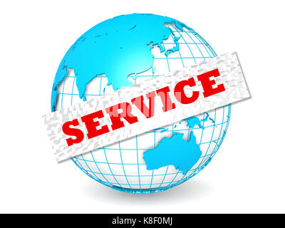 Globe with service word Stock Photo