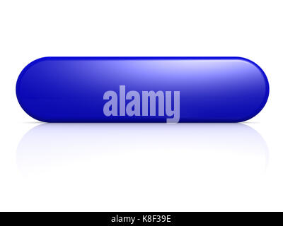 Blue button image with hi-res rendered artwork that could be used for any graphic design. Stock Photo