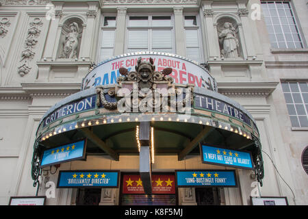 The exterior of the Criterion Theatre in Piccadilly Circus in London's West End. Stock Photo