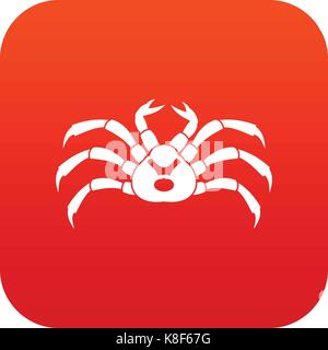 Fresh live crab icon digital red Stock Vector