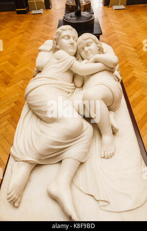 England, Dorset, Bournmouth, The Russell Coates Art Gallery and Museum, Marble Sculpture of The Princes Edward and Richard Sleeping in The Tower of Lo Stock Photo